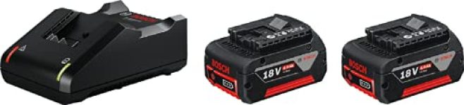 Bosch Professional 18V System Akku Starterset (2x4.0Ah Akku + Ladegerät GAL 18V-40, im Karton)