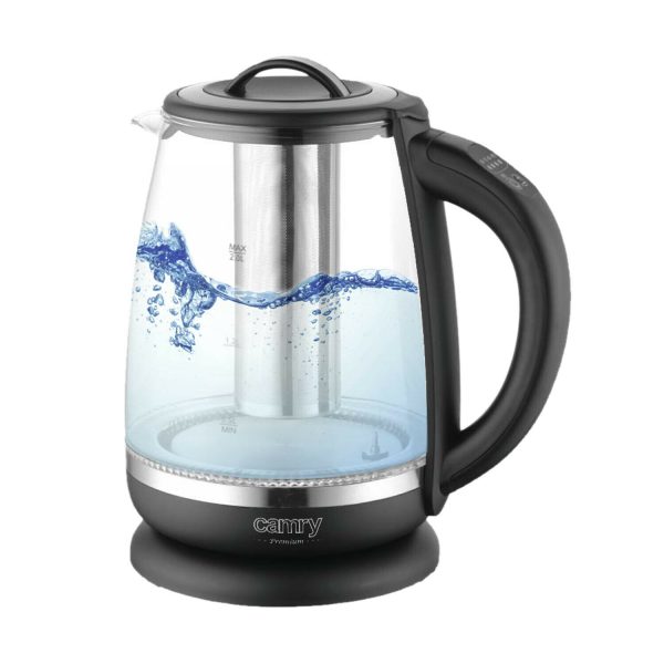 Glas LED Wasserkocher 2 Liter Temperatureinstellung Teesieb Warmhaltefunktion