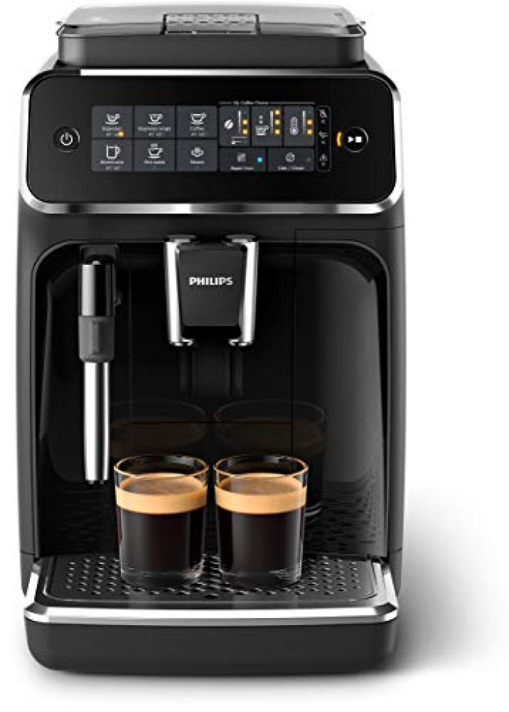 Philips 3200 Serie EP3221/40 Kaffeevollautomat, 4 Kaffeespezialitäten, Schwarz/Klavierlack-schwarz
