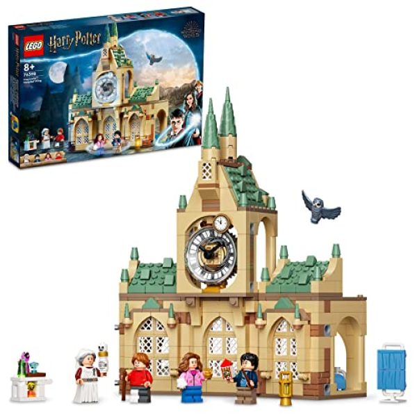 LEGO 76398 Harry Potter Hogwarts Krankenflügel mit Uhrenturm, Schloss-Spielzeug mit Minifiguren aus Der Gefangene von Askaban