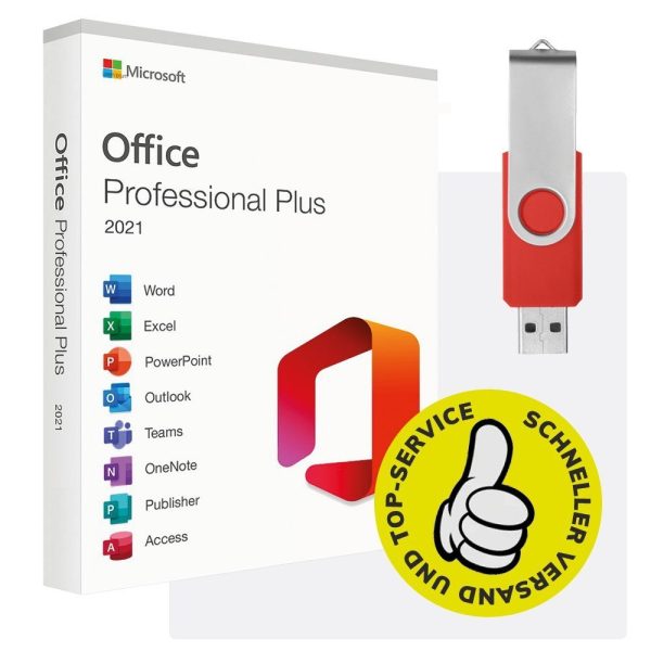 Microsoft Office 2021 Professional Plus 1PC Aktivierungsnummer + USB für Windows