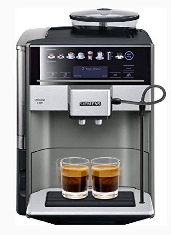 Siemens TE655203RW Freistehende Espressomaschine, 1,7l; 2Tassen; Schwarz, Grau, Silber (Displaysprache nicht auf Deutsch)