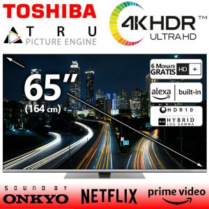Toshiba 65 Zoll 4K UHD Fernseher Ultra HD Smart TV 65" Dolby Netflix Prime Alexa