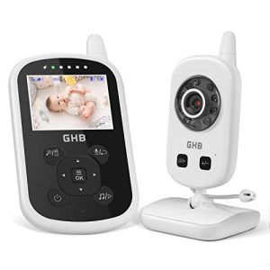 GHB Babyphone mit Kamera Video Baby Monitor 2,4 GHz Gegensprechfunktion ECO Modus Nachtsicht Temperatursensor Schlaflieder Lange Akkulaufzeit