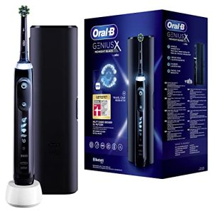 Oral-B Genius X Elektrische Zahnbürste/Electric Toothbrush, 6 Putzmodi für Zahnpflege, künstliche Intelligenz & Bluetooth-App, Reiseetui, Designed by Braun, schwarz