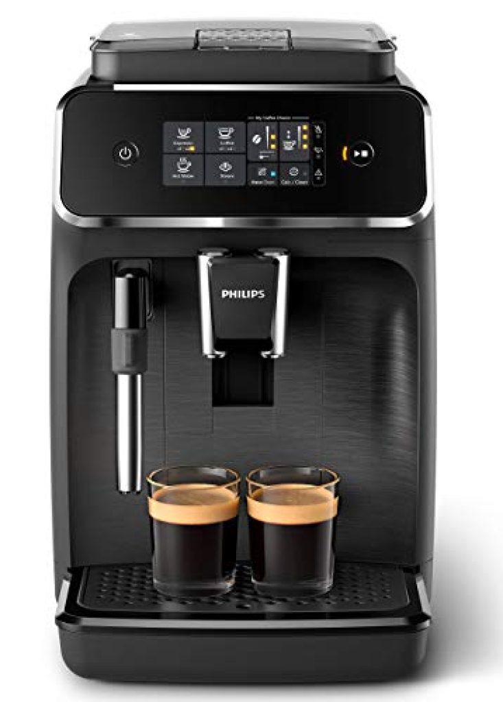 Philips 2200 Serie EP2220/10 Kaffeevollautomat, 2 Kaffeespezialitäten, Schwarz/Schwarz-gebürstet