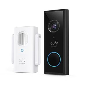 eufy Security Video Doorbell 2K HD Kabellose Sicherheitskamera mit Türklingel & Türglocke, Akkubetrieben, K.I. Personenerkennung mit AI,Mühelose Installation(Generalüberholt)