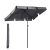 Sekey® 200 × 125 cm Balkon Sonnenschirm Rechteckig mit Schutzhülle| Gartenschirm Terrassenschirm Sonnenschutz UV 50+ Grau